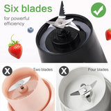 Batidora Smoothie Maker Tragbarer Entsafter: 380Ml Standmixer Persönlicher Shaker Proteinshake Mit 6 Edelstahlmesser Tragbar-Bpa-Freie Mit Usb-Mixbecher Für Shakes,Saftoutdoor,Schwarz Bucatarie Naty Shop