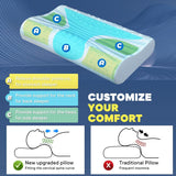 Alivio del dolor de cuello Almohada refrescante para el cuello Almohadas para dormir de espuma viscoelástica Almohada cervical para el dolor de cuello y hombros Almohada ergonómica para la cama Almohada de apoyo para el cuello para personas que duermen boca arriba Almohadas ortopédicas cervicales Naty Shop