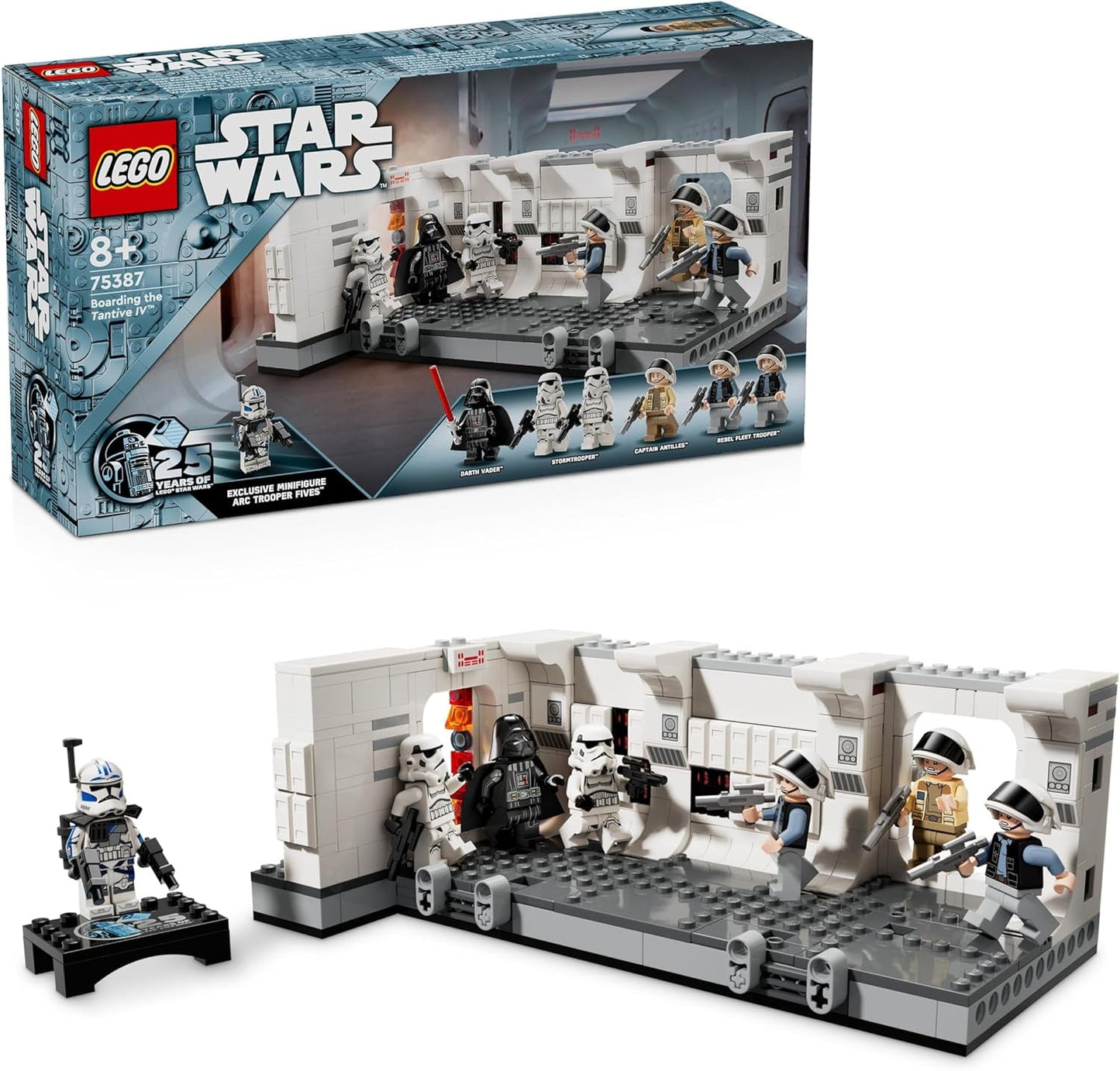 LEGO Star Wars Abordaje Tantive IV, Juguete de construcción de la película Una Nueva Esperanza, Set de juego de fantasía para niños coleccionable, Idea de regalo para niños y niñas mayores de 8 años y coleccionistas 75387 Juegos de construcción Beuche den LEGO-Store Boarding