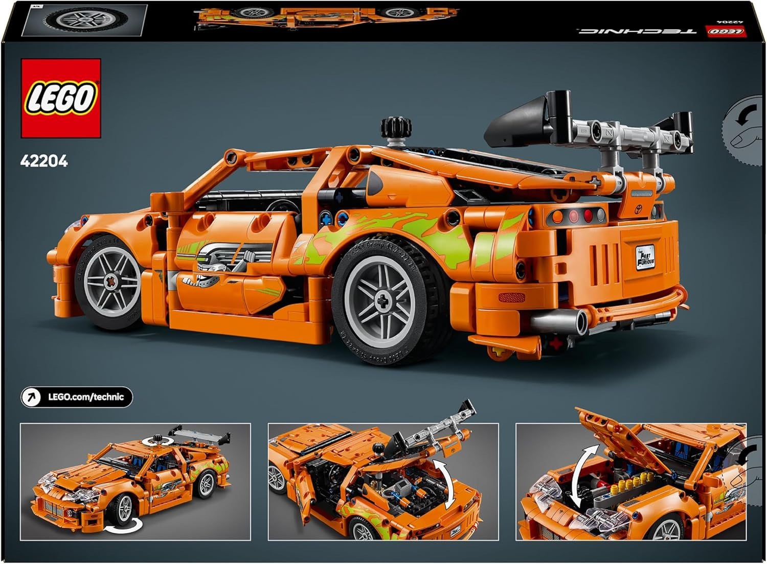 LEGO Technic Toyota Supra MK4 Fast and Furious - Coche de juguete - Con motor de 6 cilindros y puertas que se abren - Set de modelos para niños y niñas mayores de 9 años - Idea de regalo de cumpleaños 42204 Juegos de construcción Beuche den LEGO-Store