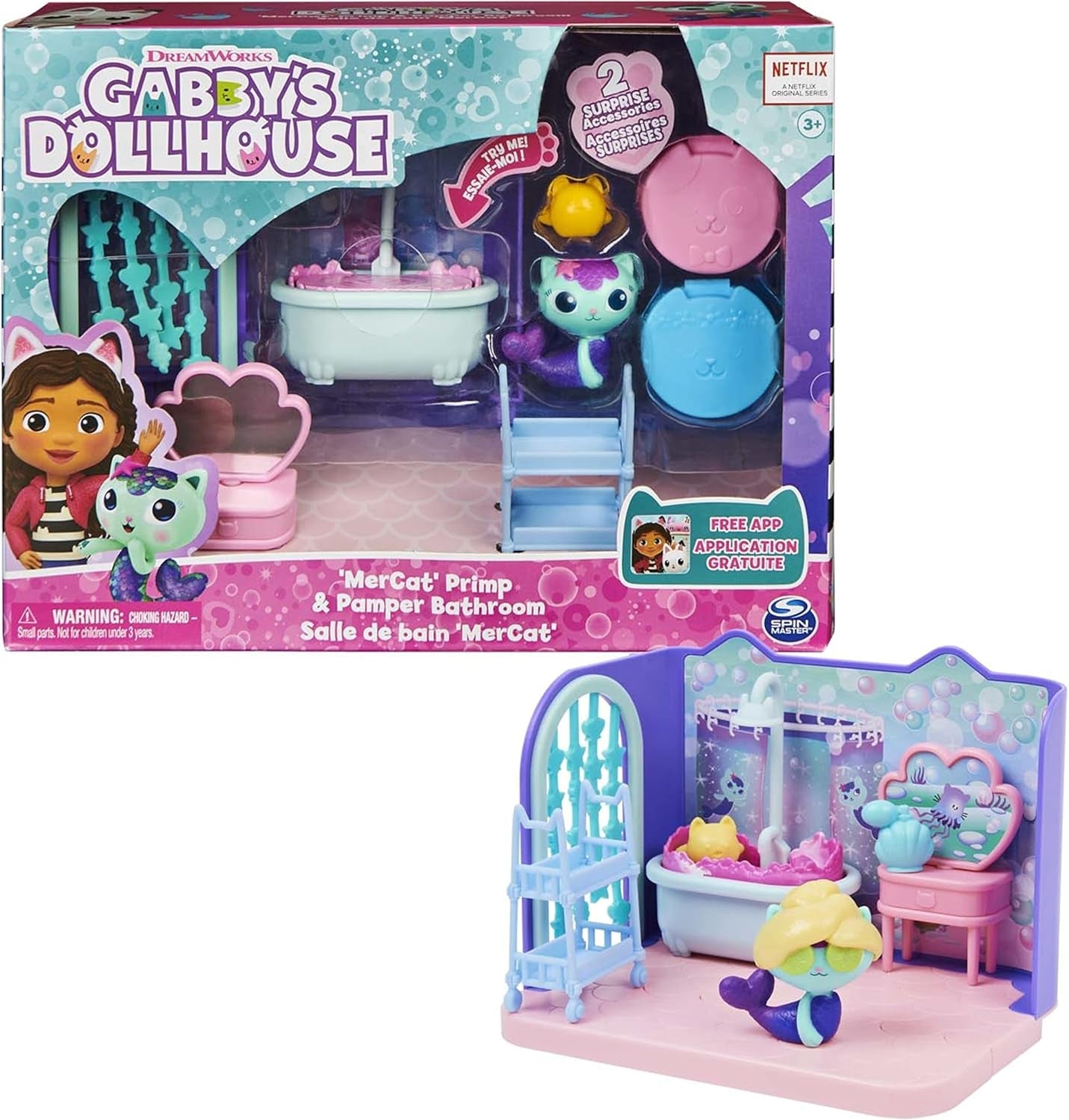 Habitación Deluxe Gabby's Dollhouse, habitación Groovy Music y habitación Deluxe, elegante baño para mimarse y baño Sea Kitten