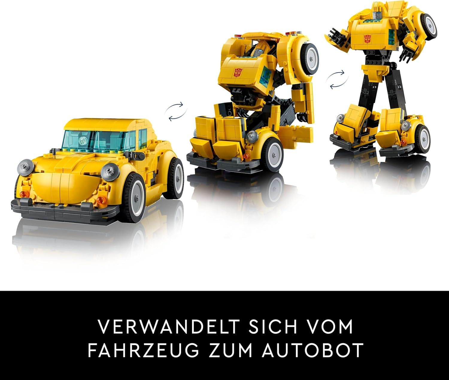 LEGO Icons Transformers Bumblebee, Figura de acción de robot coleccionable para adultos, Set de construcción de películas para fanáticos de la ciencia ficción, Se puede transformar en un automóvil, Juguete de aventuras 10338 Juegos de construcción Besuche den LEGO-Store
