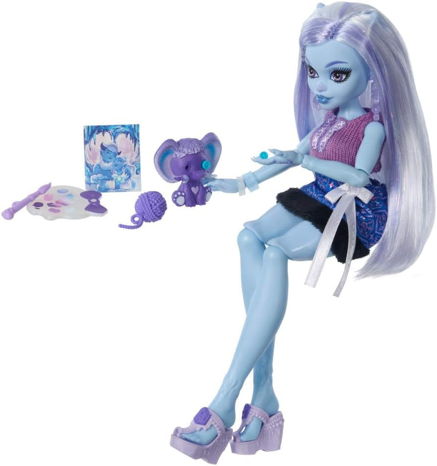 Monster High Self-Scare Secrets Abbey Bominable Juego de muñeca y accesorios con 13 sorpresas realistas como henna, dibujos y crochet JHK44