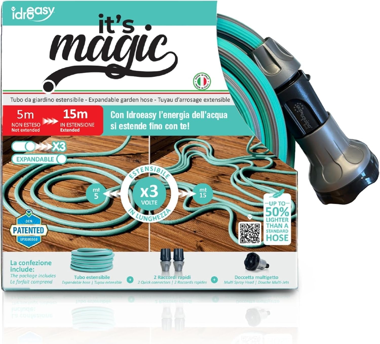 Magic Soft Smart 22,5 Metros - Tubería Riego Jardín, Antinudos, Antitorsión, Manguera De Agua