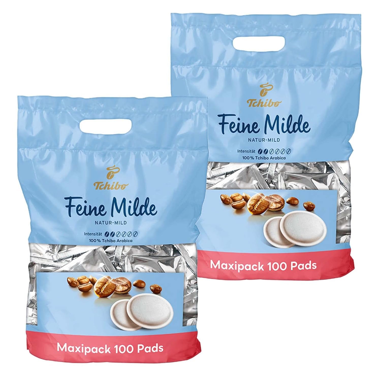 Tchibo Kaffeepads Vorratspack Maxipack, Feine Milde, 200 Stück - 2x 100 Pads (Kaffee, gentle mit sanften Röstaromen), nachhaltig, geeignet für Senseo Maschinen