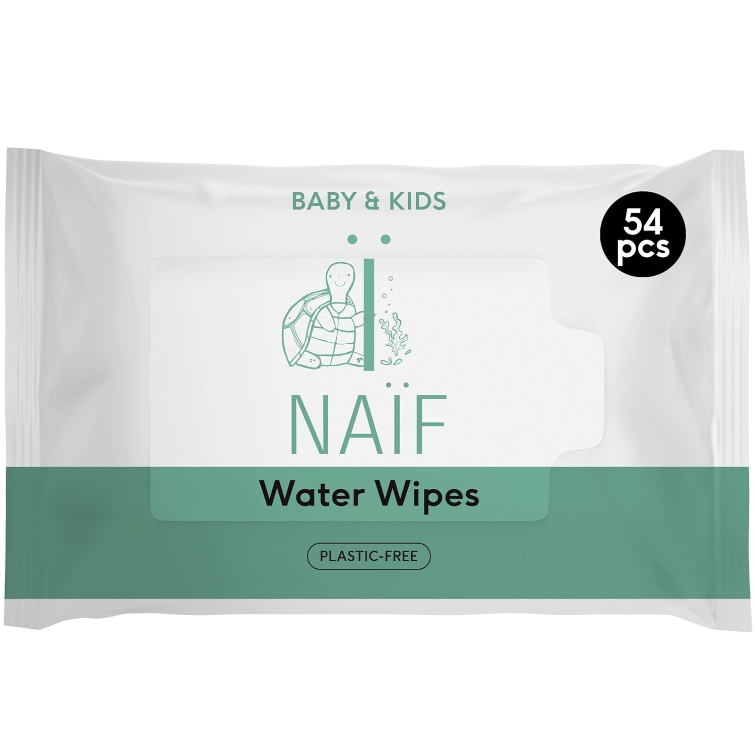 Naïf Toallitas Bebé Sin Plástico 432 Piezas (8 Pack x 54 Toallitas) - Cuidado del Culito, Cuerpo y Rostro del Bebé - 99% Agua - 0% Fragancia y Alcohol - Caja de Toallitas Húmedas Sostenibles, Eucalipto Sensible