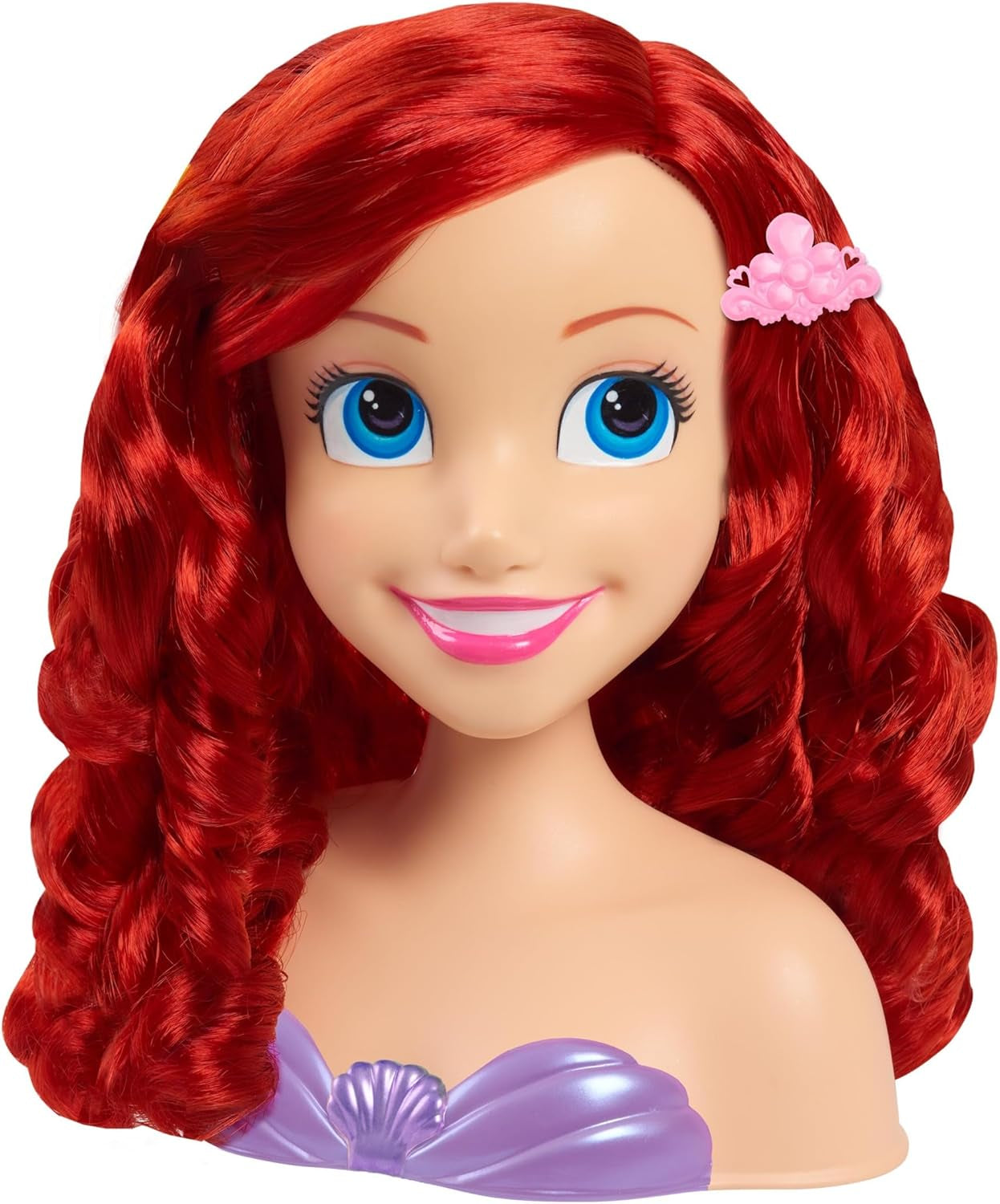 Ariel Just Play Disney Princess Hair Head 20cm con Accesorios Juego de 7 Piezas Juguete de Pelo Rojo para niños de 3 años en adelante