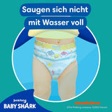 Pampers Tamaño 5-6 Splashers Baby Shark Edición limitada, paquete de 10 pañales desechables para nadar para una protección segura del agua