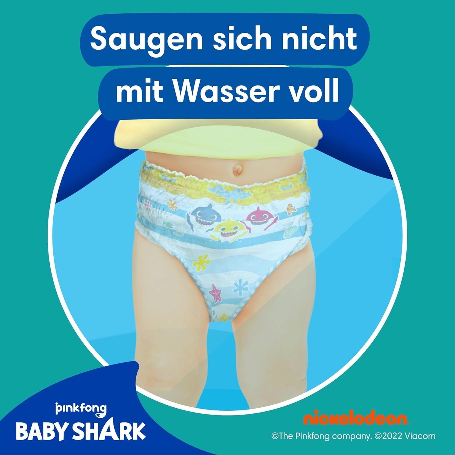 Pampers Tamaño 5-6 Splashers Baby Shark Edición limitada, paquete de 10 pañales desechables para nadar para una protección segura del agua