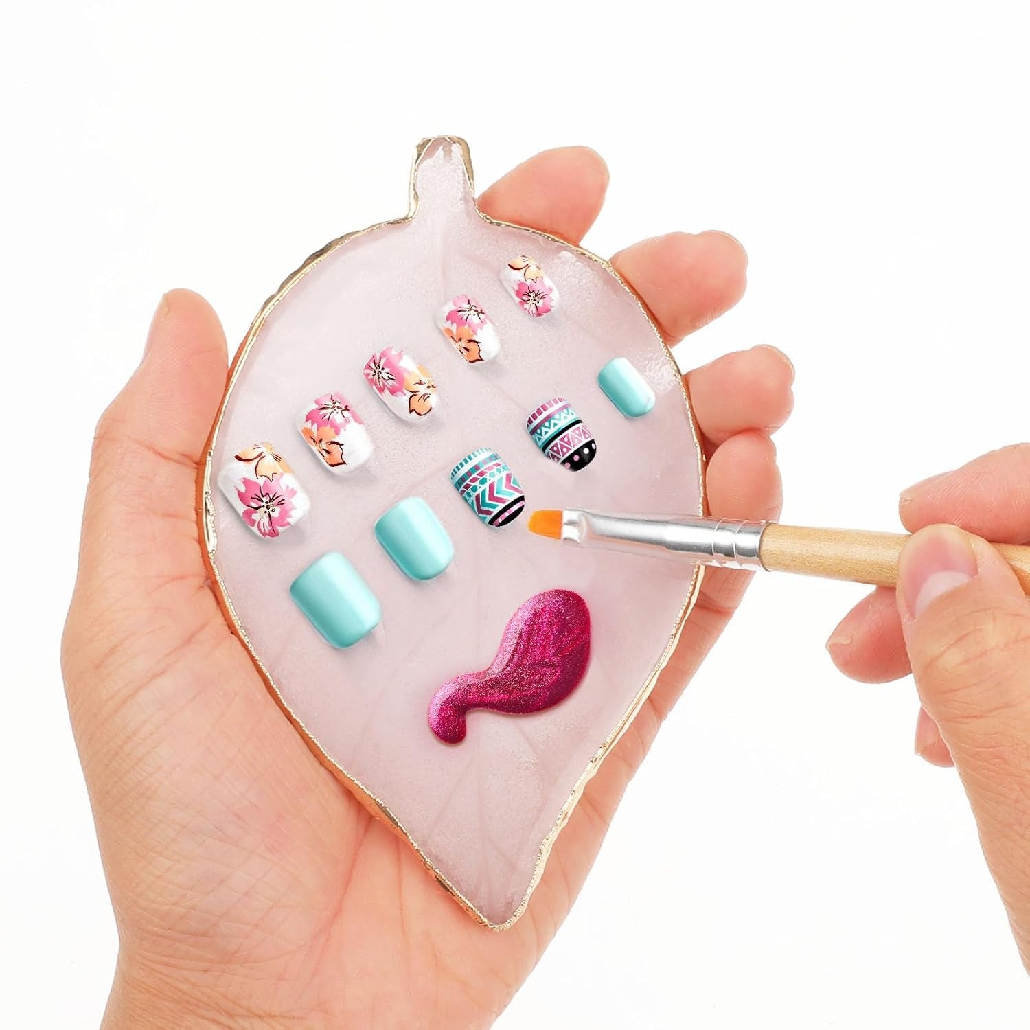 Paleta de resina para decoración de uñas, kit de herramientas para decoración de uñas, paleta de colores para esmalte de uñas, maquillaje para decoración de uñas DIY