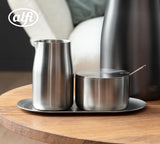 alfi SET DE LECHE Y AZÚCAR, acabado mate, set de leche y azúcar de acero inoxidable de alta calidad, diseño elegante, apto para lavavajillas, duradero