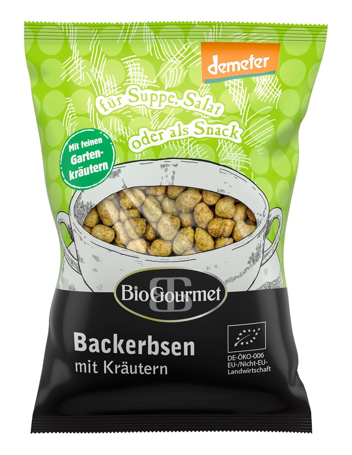 Crutones BioGourmet con hierbas, para sopa, ensalada o snack, orgánico, Demeter, 100g