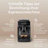 PHILIPS Cafetera espresso automática serie 2200 - 2 especialidades de café, pantalla táctil, espumador de leche clásico, molinillo cerámico, negro mate (EP2220/10)
