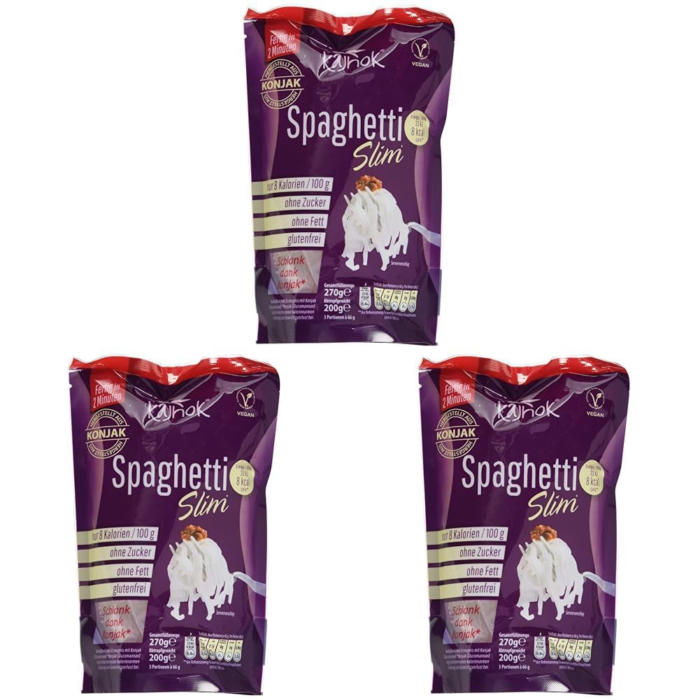 Espaguetis veganos finos, 200 g (paquete de 3)
