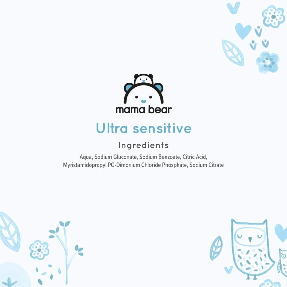Toallitas para bebé Mama Bear ultrasensibles sin fragancia, 1008 unidades (18 paquetes de 60) Naty Shop