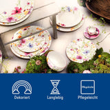 Villeroy & Boch Mariefleur Starter Set, Colores Surtidos, Apto para Lavavajillas, Microondas, Vajilla para 2, Vajilla Floral, Vajilla, Vajilla Combinada, Porcelana Premium