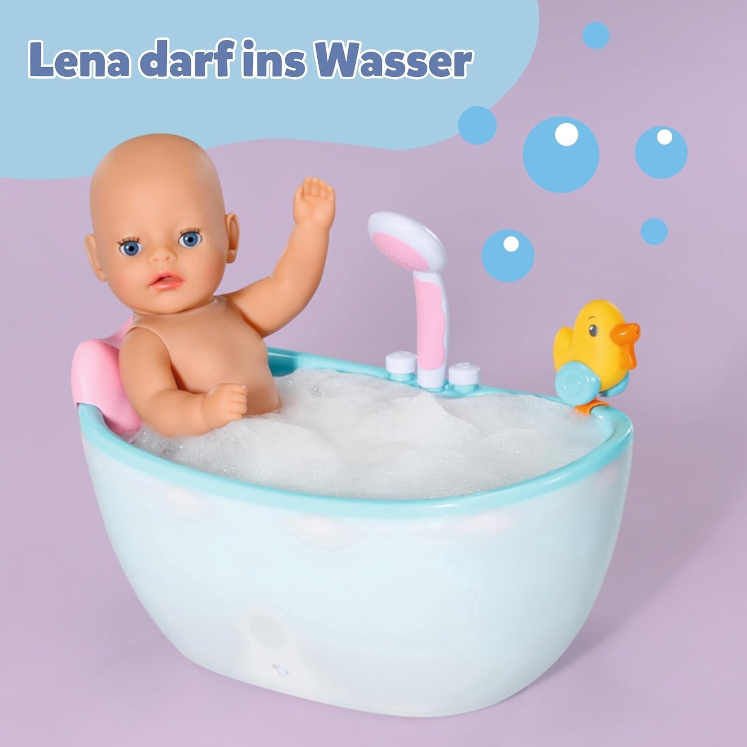 Muñeca bebé Baby Born Lena (Niña) - 36 cm - 7 funciones, incluidos accesorios y colchón - Funciona completamente sin pilas - Apto para niños pequeños a partir de 1 año