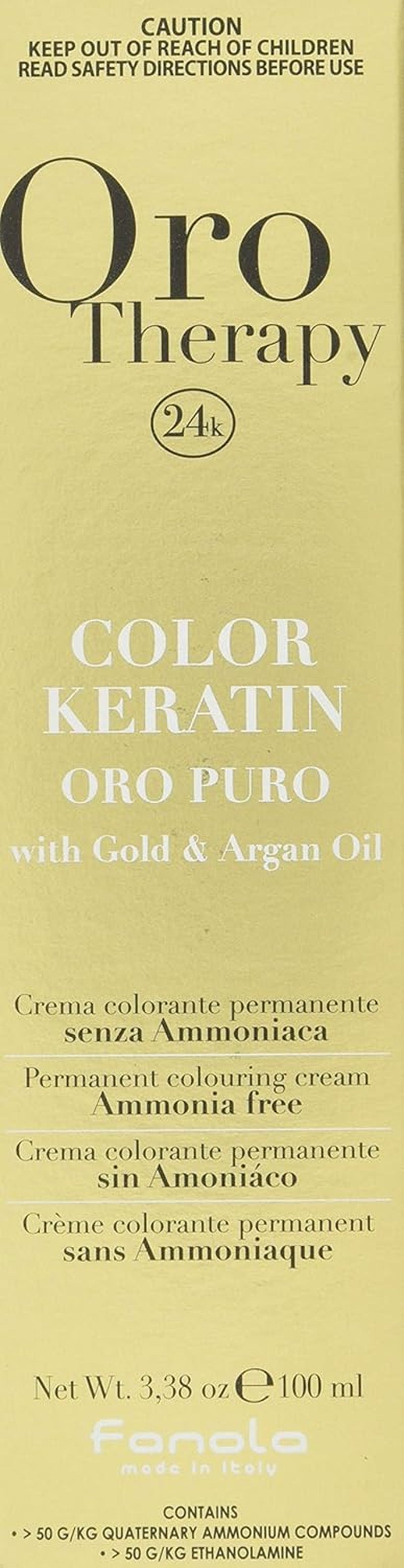 Fanola Oro Therapy Color Keratina 5.0 100ml Naty Shop Tinte Capilar 9.1 Rubio Claro Ceniza