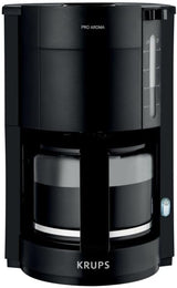 Krups F30908 ProAroma Cafetera espresso con filtro y jarra de cristal, capacidad 1,25 l, 10-15 tazas, 1050 W, negra