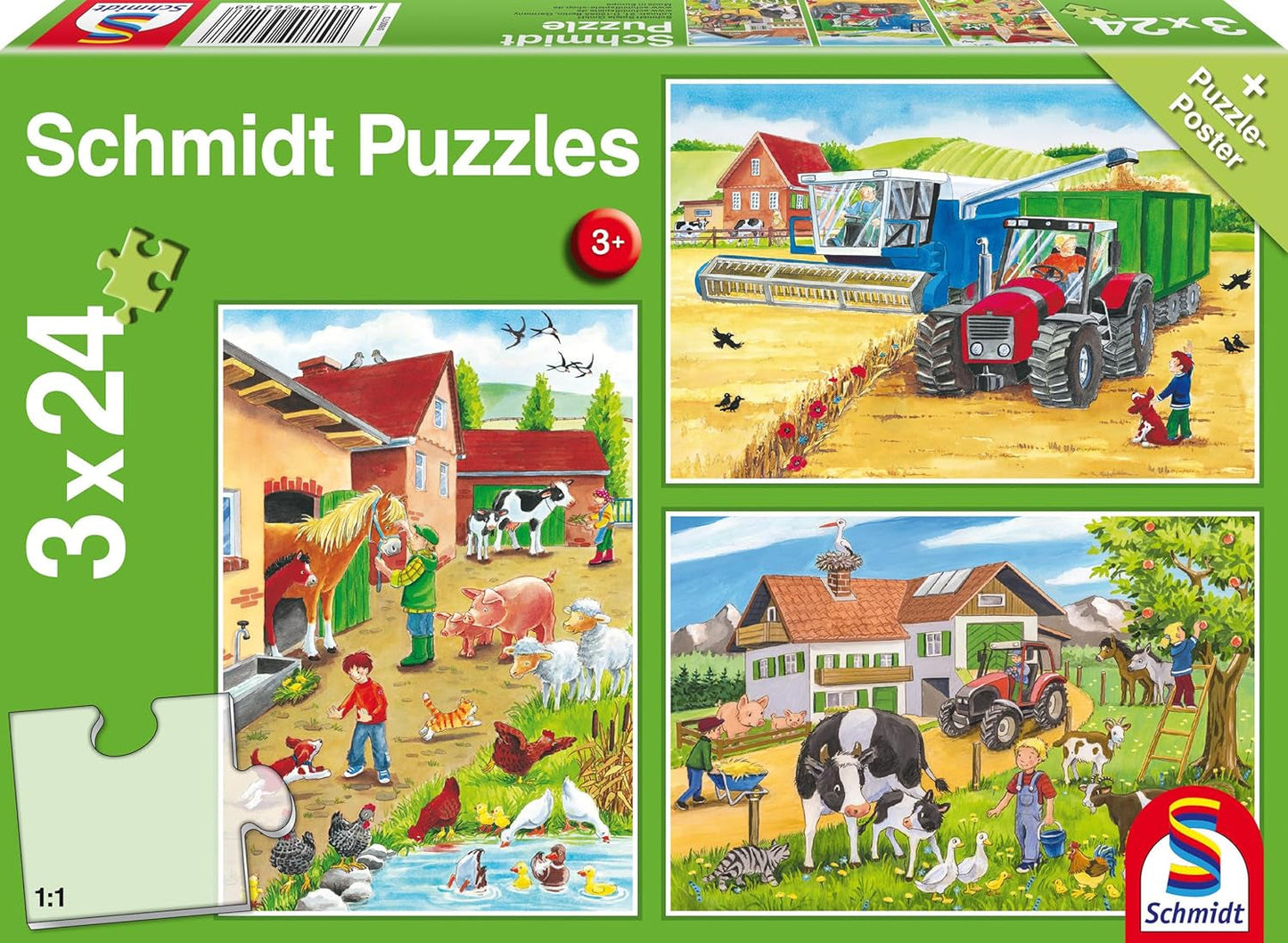 Schmidt Spiele 56216 Puzzle para niños, 3X24 piezas Puzzle Naty Shop Título predeterminado