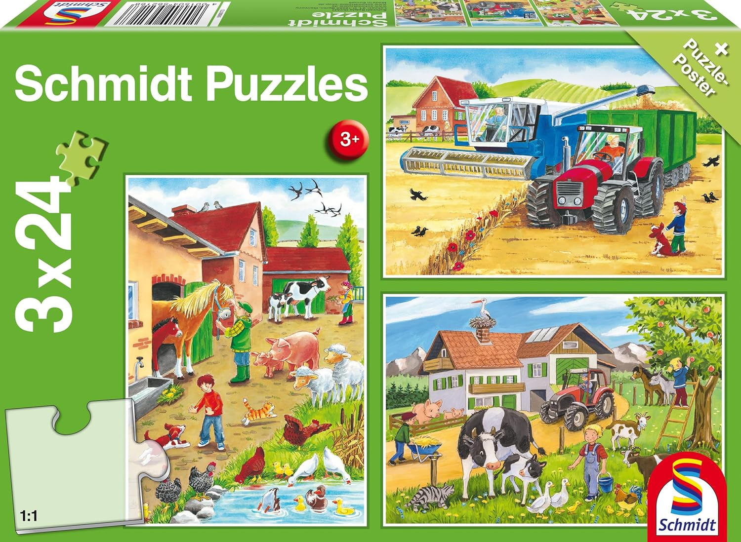 Schmidt Spiele 56216 Puzzle para niños, 3X24 piezas Puzzle Naty Shop Título predeterminado