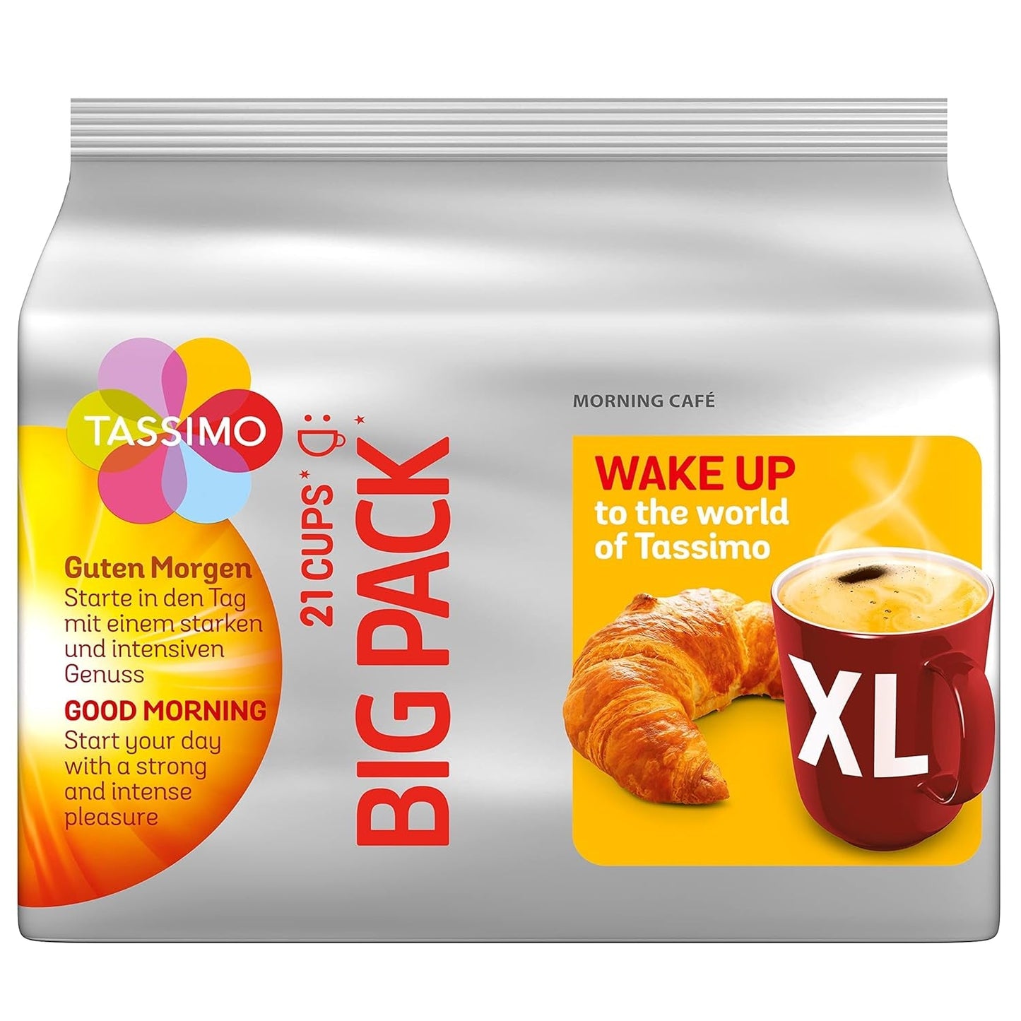 Tassimo Kapseln Moring Café XL Strong & Intense, paquete grande, 5 x 21 compresas, 105 cápsulas de café