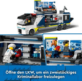 LEGO City Camión de policía con laboratorio, set de policía cuádruple y camión de juguete para niños, regalo para niños y niñas a partir de 7 años, además de 5 minifiguras: 2 policías, 1 científico y 2 ladrones 60418 Juegos de construcción Beuche den LEGO-Store