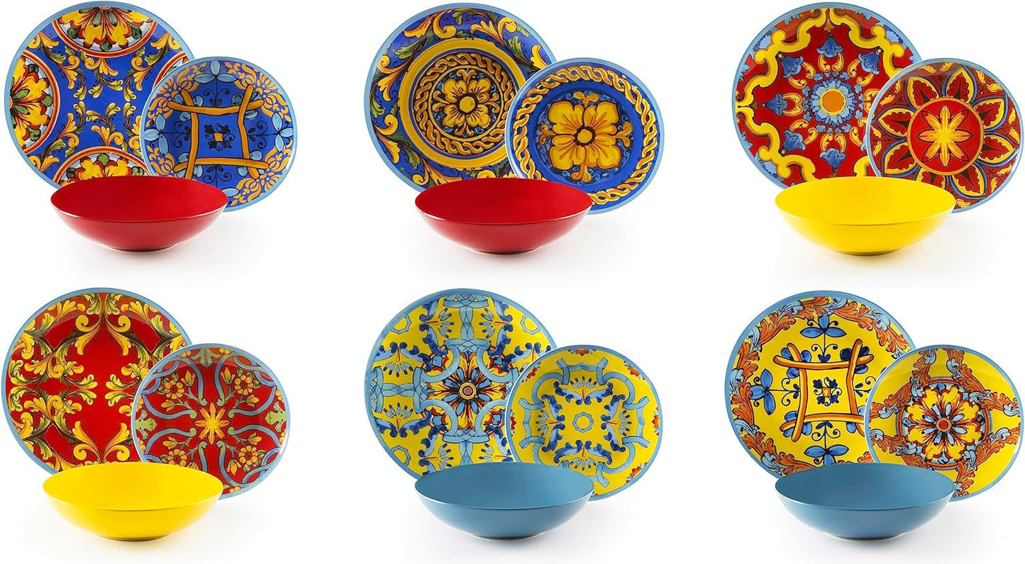 Excelsa Trinacria Teller-Set, 18 piezas, porcelana y cerámica