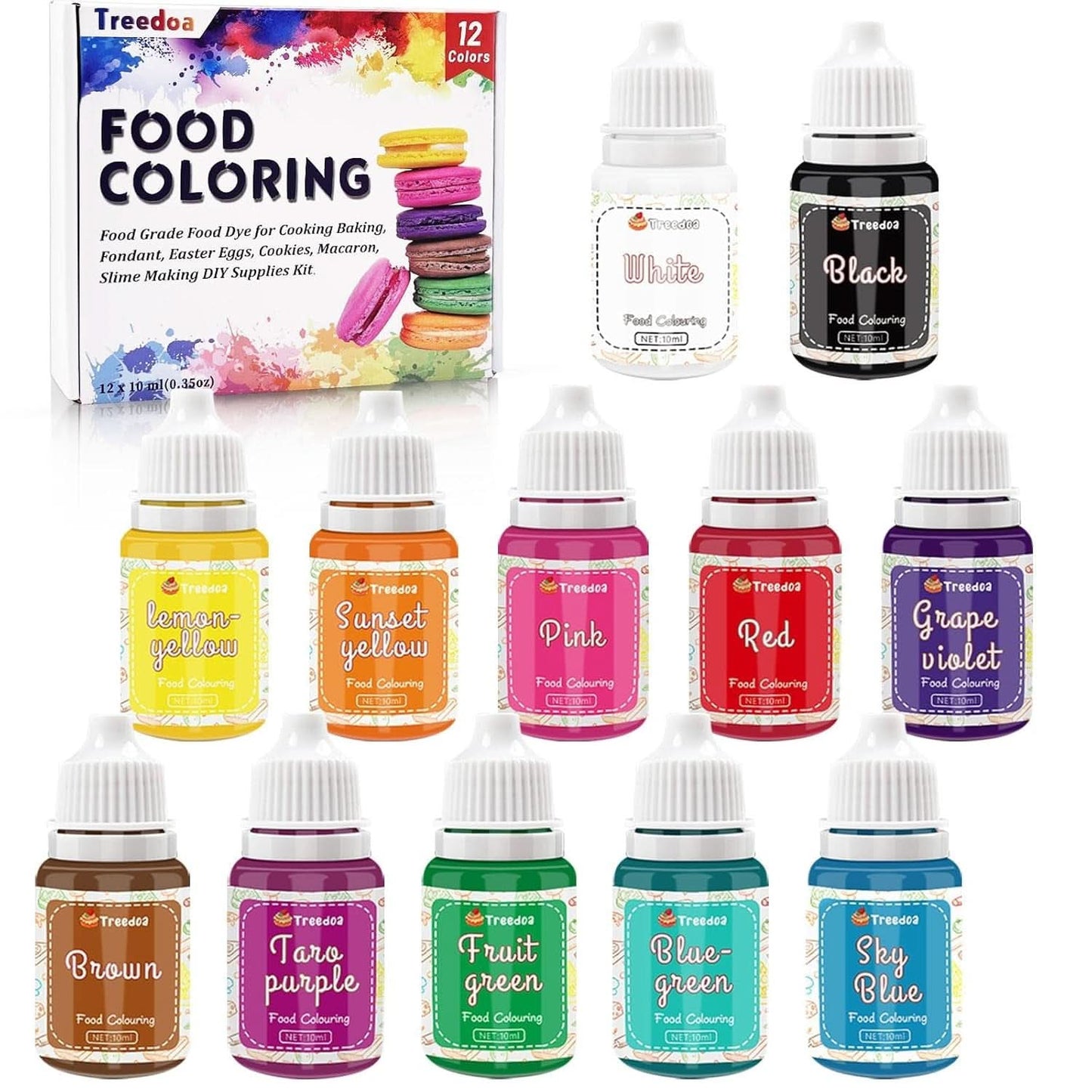 Set de 12 colorantes alimentarios líquidos, 10 ml Naty Shop Default Title