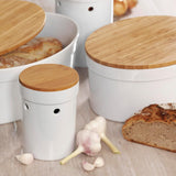 Kela panera con orificios de ventilación, panera de cerámica, SALENA, panera, blanco, 36,5 x 23,5 x 14 cm Cajas de almacenamiento de alimentos Naty Shop