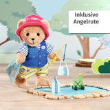 Baby Born Disfraz de pescador de peluche con caña de pescar para muñecas de 43 cm y osito de peluche, 835982 Zapf Creation