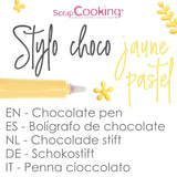 Scrapcooking - Bolígrafo de azúcar amarillo pastel - Azúcar de escritura amarillo 25 g - Bolígrafo de azúcar comestible decorativo - Escritura y dibujo - Etiquetado de fondant, glaseado, pasteles - 6804