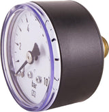 Manómetro de cuerno con puerto inferior de 1/4" - Negro - Adecuado para filtros de retrolavado con reductor de presión - Plástico - Autosellado con junta tórica de PTFE / Manómetro / Aire comprimido / Manómetro / DMMU14