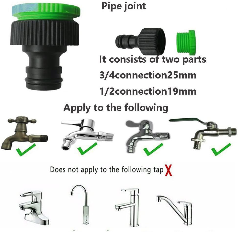 Manguera de jardín extensible de 30 m, manguera de agua flexible de 100 pies con boquilla pulverizadora de 8 chorros, manguera resistente al agua retráctil con conectores de 3/4" y 1/2" (30 m, verde)