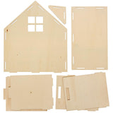 Baker Ross FN199 Kit de casa de muñecas de madera - Paquete de 1, Kit de casa de muñecas para niños, Kit de manualidades Casas de muñecas Naty Shop