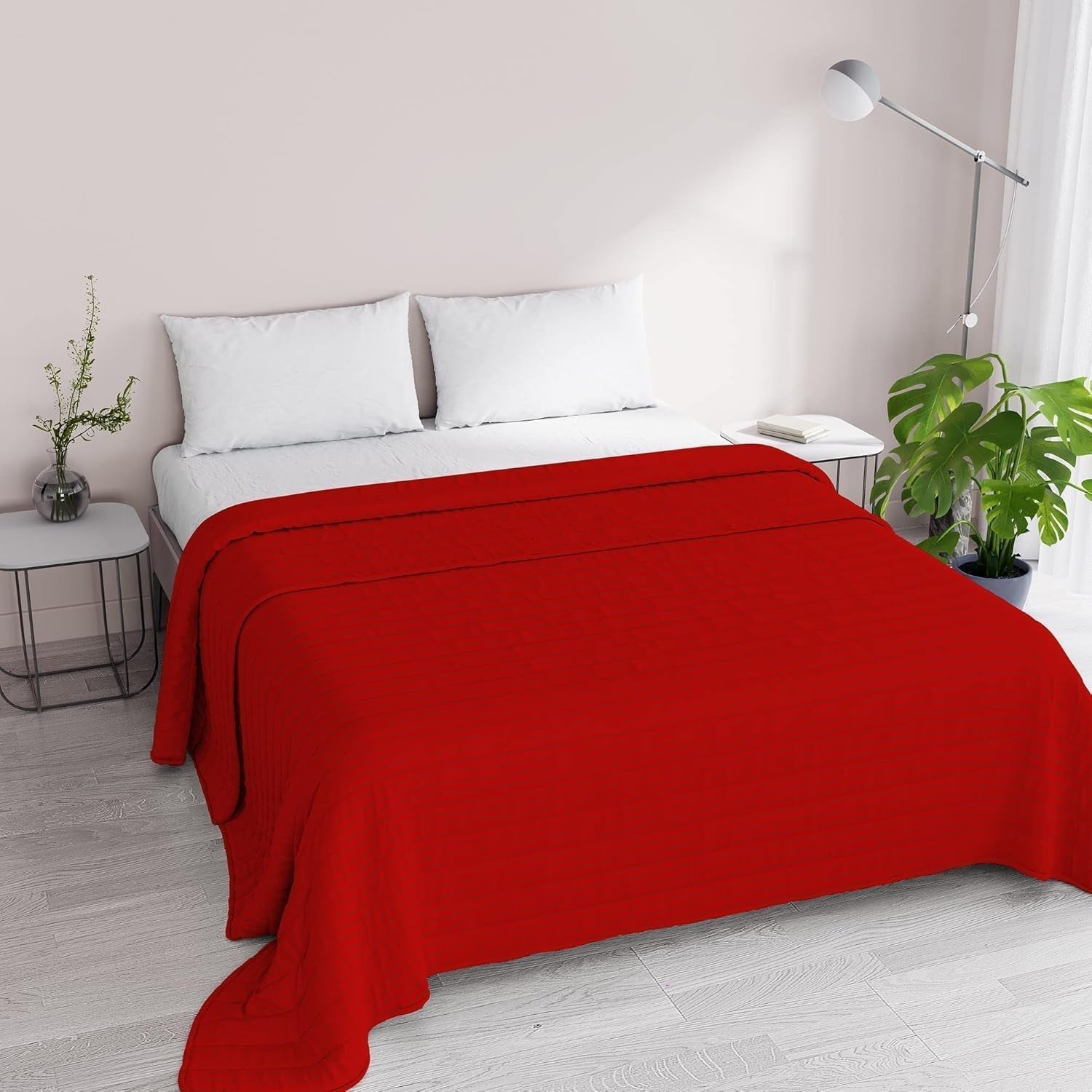 Colcha de verano Satin Stripes, poliéster, crema, 260X250 Cm Edredones y edredones Naty Shop Rojo 260X250 Cm