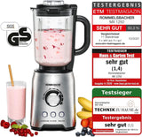 ROMMELSBACHER Batidora de pie MX 1250-22.000 U/Min, Stufenlose Drehzahlregulierung, Funktionsstasten (Smoothie, Clean/Pulse, Ice Crush), Glaskrug, Edelstahlgehäuse, Spezialmesser, 1200 Watt Cocina Naty Shop
