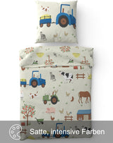 Skybrands Kinder Bettwäsche Tiere 135X200 Bauernhof Kinderbettwäsche Bagger Traktor Baumwolle Kinderbettwäsche 2Tgl. Tienda Naty para jóvenes y mujeres