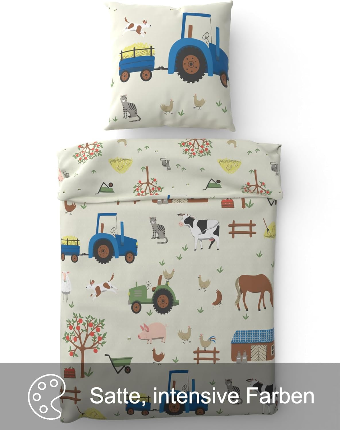 Skybrands Kinder Bettwäsche Tiere 135X200 Bauernhof Kinderbettwäsche Bagger Traktor Baumwolle Kinderbettwäsche 2Tgl. Tienda Naty para jóvenes y mujeres