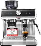 Cafetera espresso GASTROBACK con molinillo que incluye jarra de leche, prensador y portafiltro de acero inoxidable - Cafetera espresso Barista con espumador de leche - Cafetera espresso con 30 niveles de molienda
