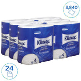 Rollos de papel higiénico Kleenex Premium 8484, papel higiénico 24 rollos x 160 hojas infladas, papel higiénico de 4 capas, 100% fibra pura, alta calidad, resistente al desgarro y suave (paquete de 2)