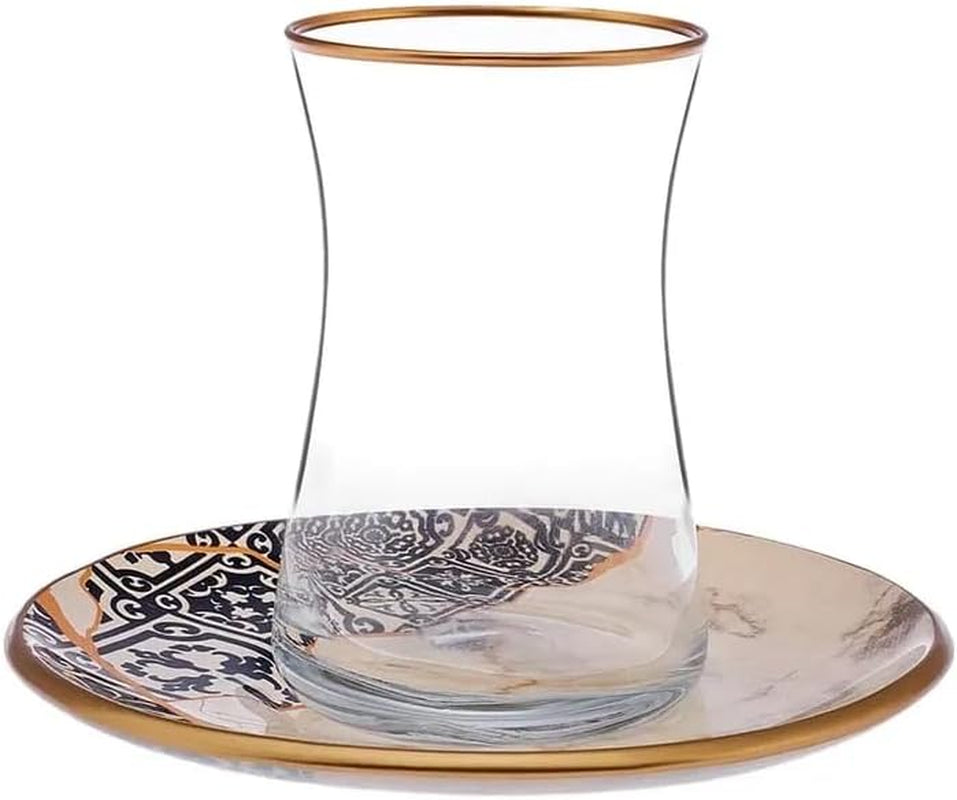 Juego de té Karaca Aris de 12 piezas para 6 personas: exquisito servicio de porcelana para disfrutar del té con elegancia
