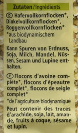 Flocken Bio 3 Korn, 500 G Cereales Naty Shop