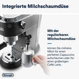 De'Longhi Dedica Style EC 685.B - Cafetera espresso con portafiltro, cafetera espresso con espumador de leche profesional, sólo 15 cm de ancho, para café molido o cápsulas ESE, depósito de agua de 1 l, negro