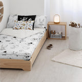 Aún No Edredón 100% algodón, estampado Tom Jerry Vichy, para camas de 90 cm de ancho (90 X 200 cm) Edredones y edredones Naty Shop Looney Bw Complete