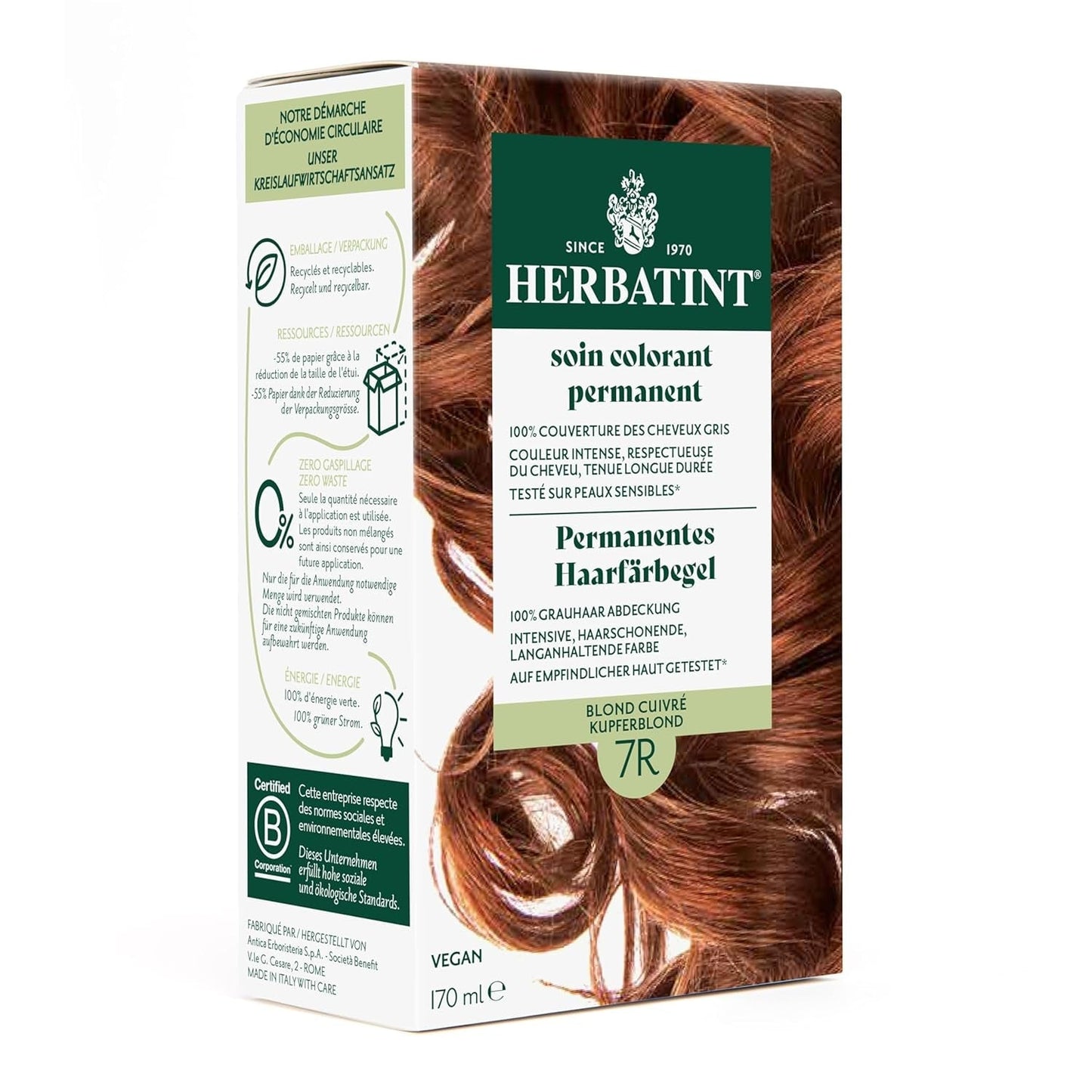 Tinte permanente en gel 6N rubio oscuro - 170 ml I Sin amonia, 100% de cobertura de las canas I Probado en pieles sensibles, con 8 extractos de plantas