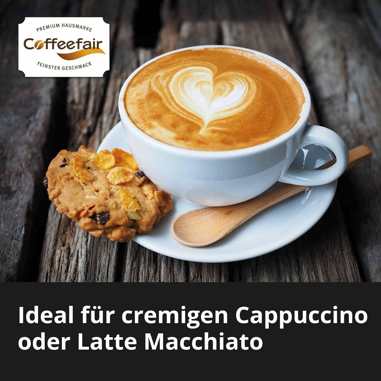 Coffeefair Cafe Creme Kaffeebohnen in Barista Qualität - 1kg para Kaffeevollautomaten, Mischbohne for Kaffee oder Espresso verwendbar, schonende Trommelröstung