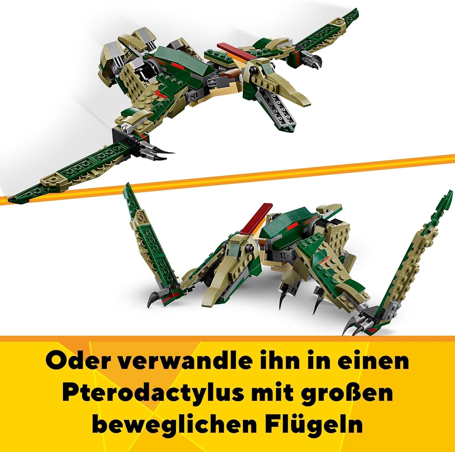 LEGO Creator T.Rex, Dino Triceratops o Pterodáctilo Transformable 3 en 1, Modelo de Dinosaurio Móvil para Niños, Regalo para Niños y Niñas 31151 Juegos de Construcción Besuche den LEGO-Store