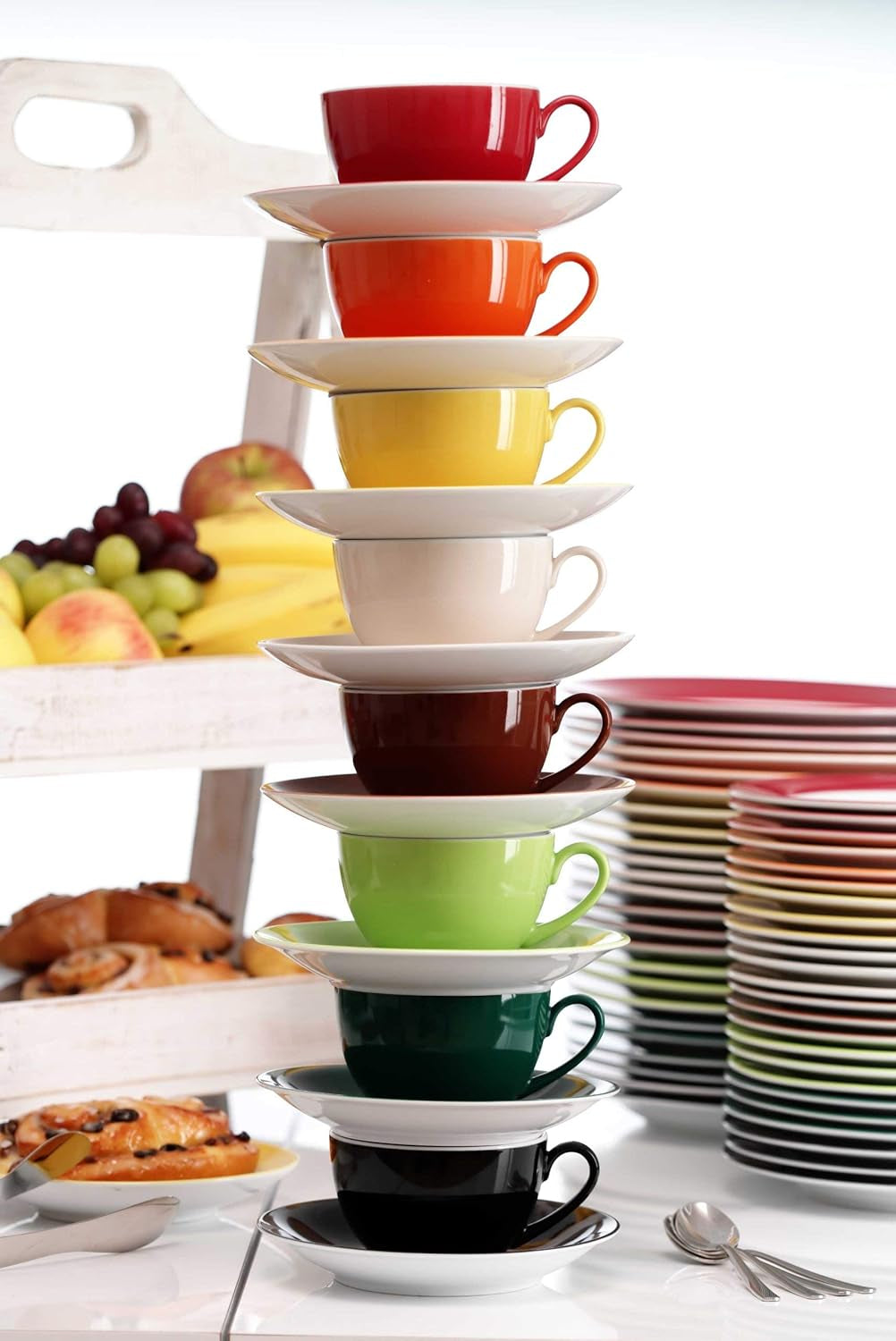 Ritzenhoff & Breker Doppio Servicio de café, 12 piezas, Porcelana, Rojo