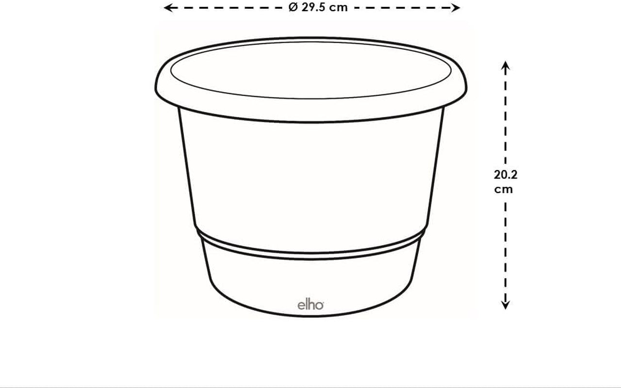 elho Amiga Round 30 - Maceta para interior y exterior - 100% plástico reciclado - Ø 29,5 x Alt. 20,2 cm - Beige/Beige hongo